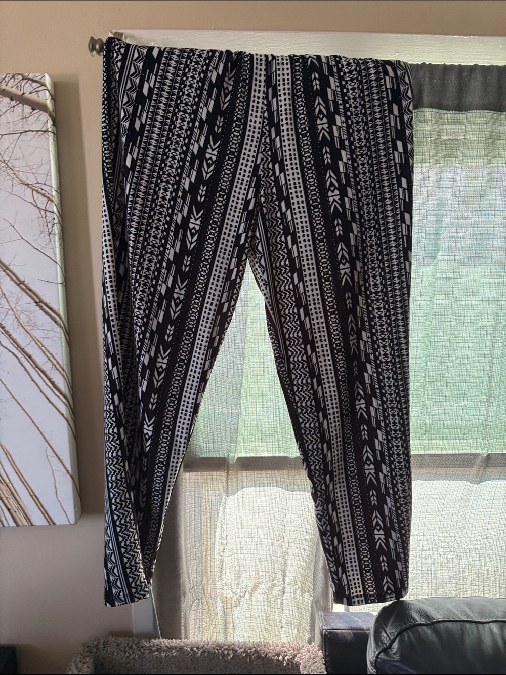 Serengeti Black & White Geometric Wide Leg Pants